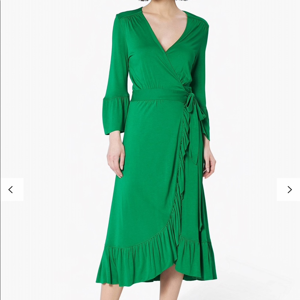 L.K. Bennett Vika Wrap Dress, Fern Green.